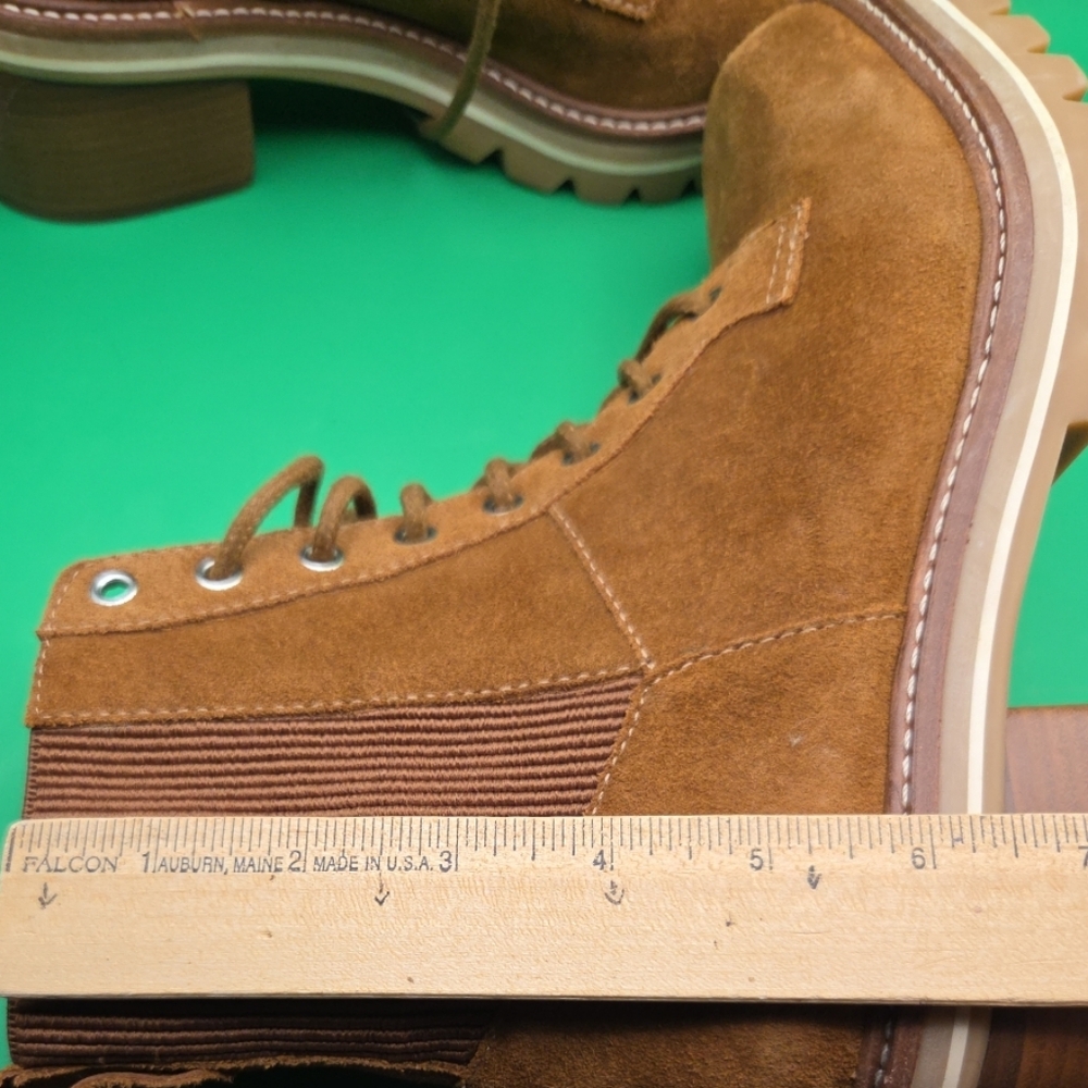 Anthropologie Bernardo Wmns Selena Shearling Lined Lace-Up Ankle Boots 9M Suede - Picture 14 of 16